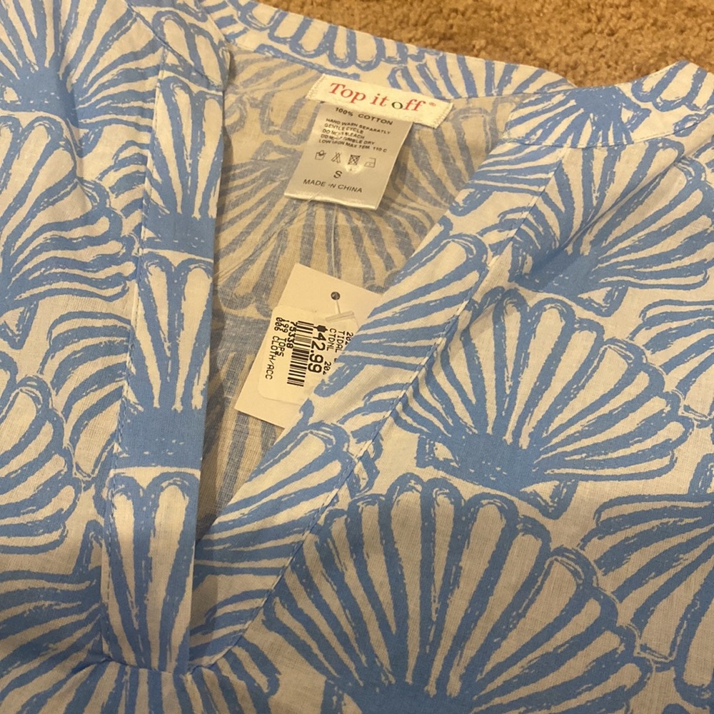 Top it Off womens shell swimsuit cover up tunic Sz small NEW NWT - Picture 4 of 5